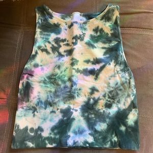 Blue Tie Dye Crop Top